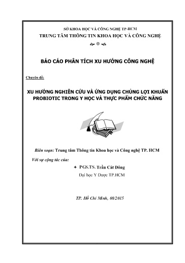 Chuyên đề Xu hướng nghiên cứu và ứng dụng chủng lợi khuẩn probiotic trong y học và thực phẩm chức năng