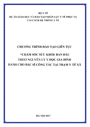 Đề tài Chăm sóc sức khỏe ban đầu theo nguyên lý y học gia đình dành cho bác sĩ công tác tại trạm y tế xã