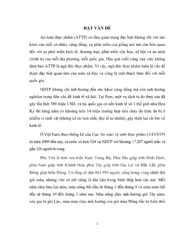 Đề tài Thực trạng ngộ độc thực phẩm từ năm 2010 đến năm 2012 tại tỉnh Phú Yên