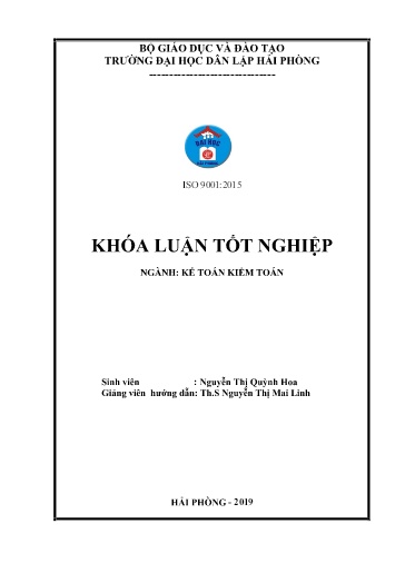 Luận án Hoàn thiện công tác kế toán nguyên vật liệu tại công ty Cổ phần Xây dựng thủy lợi Hải Phòng