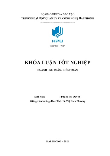 Luận án Hoàn thiện công tác kế toán thanh toán với người mua, người bán tại công ty TNHH Dương Đức Huy