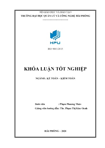 Luận án Hoàn thiện công tác kế toán thanh toán với người mua, người bán tại công ty TNHH dịch vụ thương mại Bắc Hải Phòng