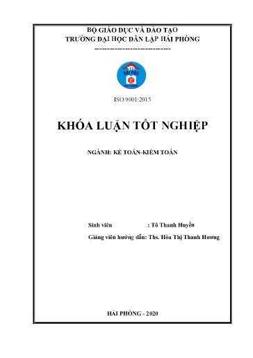 Luận án Hoàn thiện công tác kế toán vốn bằng tiền tại công ty TNHH MTV Điện lực Hải Phòng – Điện lực Lê Chân