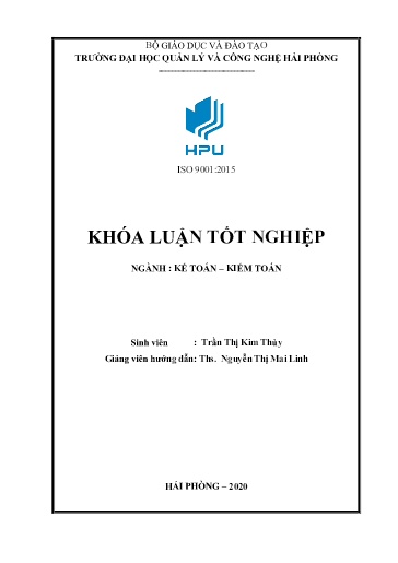 Luận án Hoàn thiện công tác kế toán vốn bằng tiền tại công ty Cổ phần cảng Nam Hải