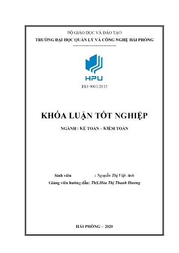 Luận án Hoàn thiện công tác kế toán vốn bằng tiền tại công ty TNHH Nguyễn Đức Phát