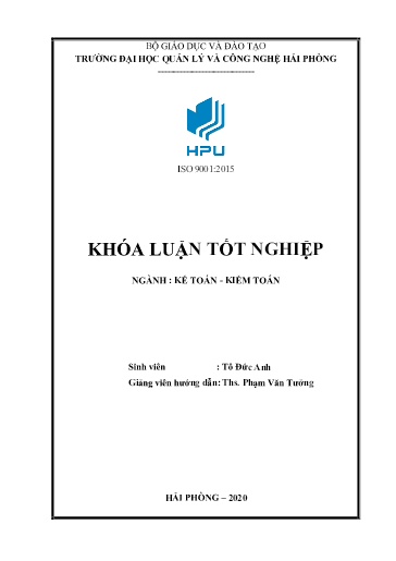 Luận án Hoàn thiện công tác kế toán vốn bằng tiền tại công ty TNHH Xăng dầu Mỹ Đức