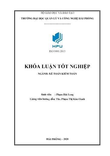 Luận án Hoàn thiện công tác lập và phân tích bảng cân đối kế toán tại công ty TNHH Đầu tư thương mại và du lịch Hùng Hiền