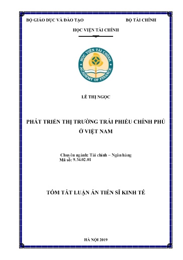 Tóm tắt Luận án Phát triển thị trường trái phiếu chính phủ ở Việt Nam