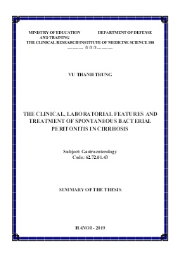 Tóm tắt Luận án The clinical, laboratorial features and treatment of spontaneous bacterial peritonitis in cirrhosis