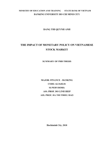 Tóm tắt Luận án The impact of monetary policy on Vietnamese stock market
